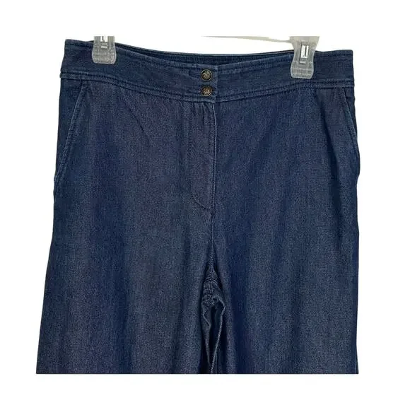 Talbots Tailored Indigo Wide Leg Pants Blue Size 6 - Picture 5 of 11